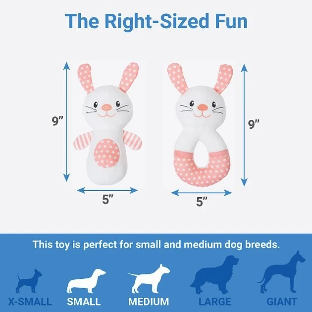 Frisco Bunny Plush Multipack Puppy Toy, 2 count 4 Frisco Bunny Plush Multipack Puppy Toy, 2 count - Image 2