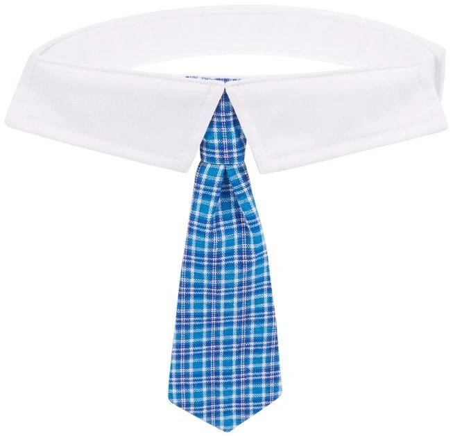 Frisco Plaid Dog & Cat Neck Tie, Blue Plaid 6 Frisco Plaid Dog & Cat Neck Tie, Blue Plaid - Image 4