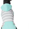Frisco Striped Colorblock Dog & Cat Hoodie, Teal