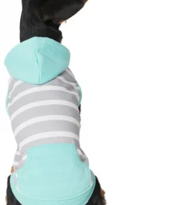 Frisco Striped Colorblock Dog & Cat Hoodie, Teal