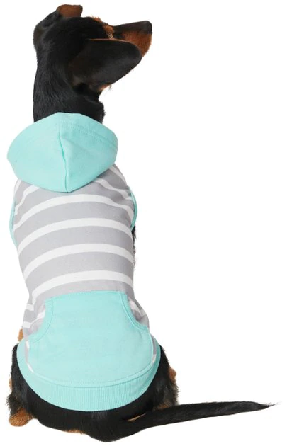 Frisco Striped Colorblock Dog & Cat Hoodie, Teal 3 Frisco Striped Colorblock Dog & Cat Hoodie, Teal