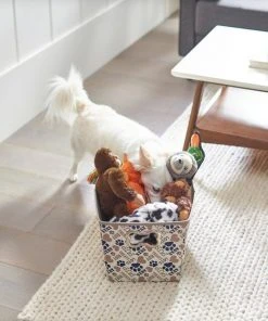 Frisco Rectangle Collapsible Pet Toy Storage Bin, Tan Novelty Paws -Frisco Sales 2024 250581 PT3. SY630 V1615572098