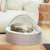 Frisco Hooded Zipper Cat & Dog Covered Bed, Gray Basket Weave -Frisco Sales 2024 251236 MAIN. SY630 V1615570044