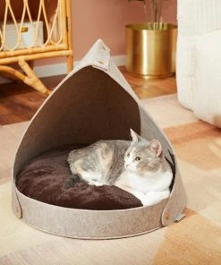 Frisco Felt Removable Hood Cave Cat & Dog Covered Bed