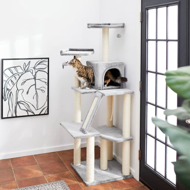 Frisco 68-in Faux Fur Cat Tree & Condo 3 Frisco 68-in Faux Fur Cat Tree & Condo