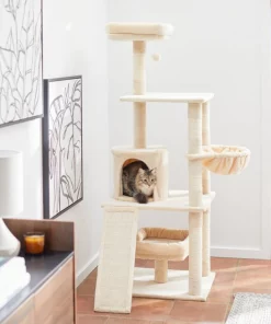 Frisco 62-in Faux Fur Cat Tree & Condo