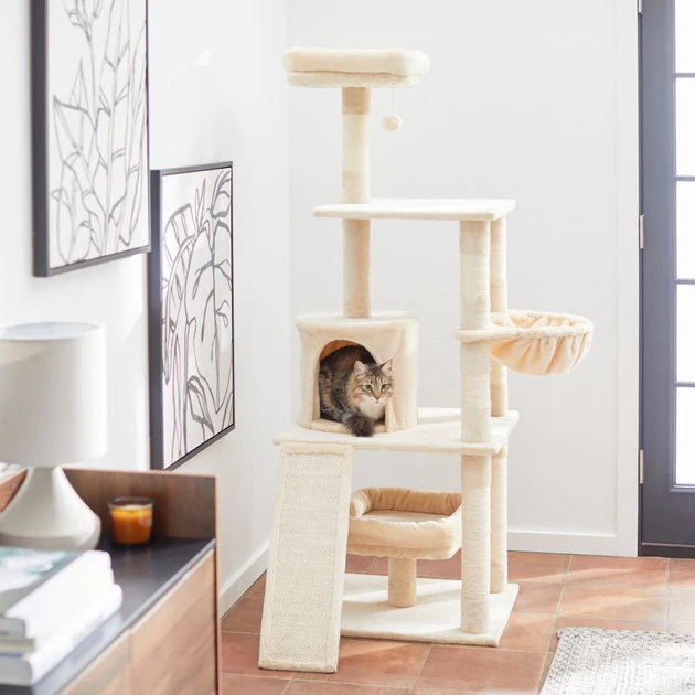 Frisco 62-in Faux Fur Cat Tree & Condo 3 Frisco 62-in Faux Fur Cat Tree & Condo