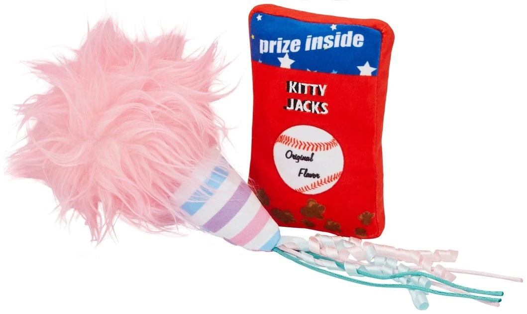 Frisco Baseball Snacks Plush & Crinkle Kicker Cat Toy with Catnip, 2 count Frisco Baseball Snacks Cat Toy, 2 count -Frisco Sales 2024 252738 PT3. SY630 V1613158581