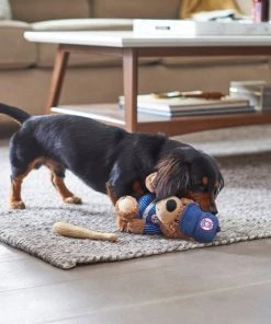 Frisco Baseball Bear Plush Squeaky Dog Toy, Blue -Frisco Sales 2024 252742 PT5. SY630 V1615814553