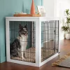 Frisco Double Door Furniture Style Dog Crate, White