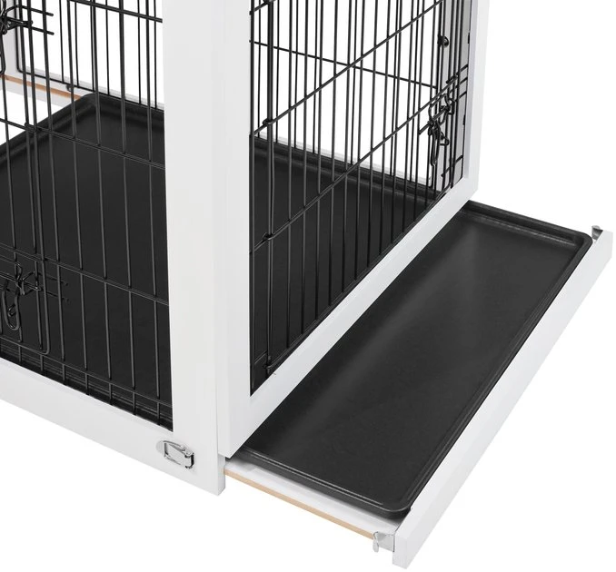 Frisco Double Door Furniture Style Dog Crate, White 7 Frisco Double Door Furniture Style Dog Crate, White - Image 5