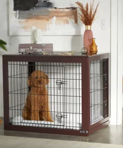Frisco Double Door Furniture Style Dog Crate, Brown