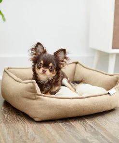 Frisco Faux Felt Flange Edge Bolster Cat & Dog Bed