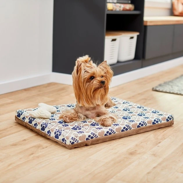 Frisco Velvet Tan & Blue Novelty Paw Print Reversible Orthopedic Dog Crate Mat, 22-in Frisco Micro Terry & Novelty Print Reversible Orthopedic Dog Crate Mat -Frisco Sales 2024 255342 MAIN. SY630 V1616120550