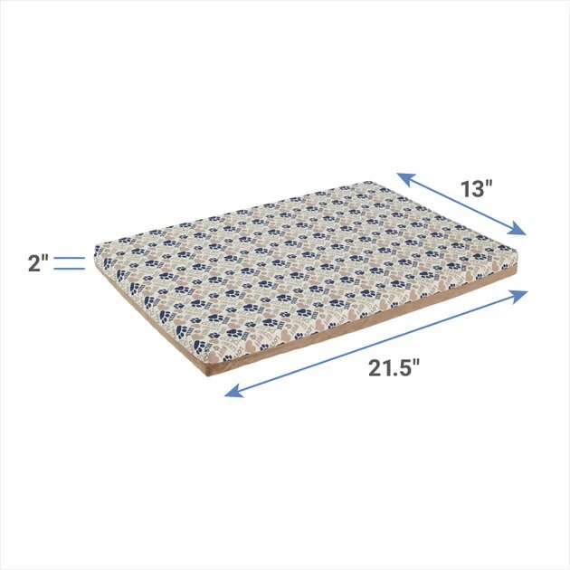 Frisco Velvet Tan & Blue Novelty Paw Print Reversible Orthopedic Dog Crate Mat, 22-in Frisco Micro Terry & Novelty Print Reversible Orthopedic Dog Crate Mat -Frisco Sales 2024 255342 PT1. SY630 V1616765147