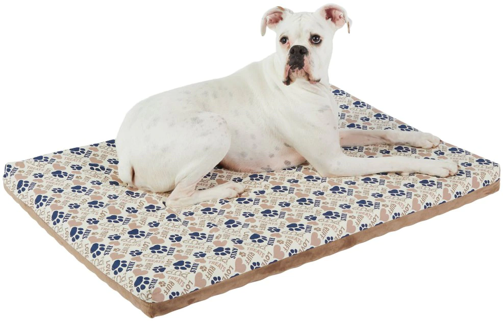 Frisco Velvet Tan & Blue Novelty Paw Print Reversible Orthopedic Dog Crate Mat, 22-in Frisco Micro Terry & Novelty Print Reversible Orthopedic Dog Crate Mat -Frisco Sales 2024 255342 PT2. SY630 V1616087316