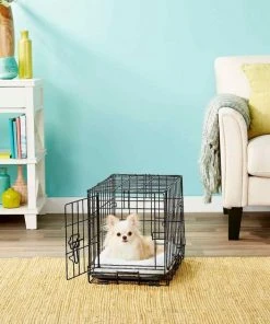 Frisco Fold & Carry Single Door Collapsible Wire Dog Crate & Frisco Quilted Dog Crate Mat, Ivory -Frisco Sales 2024 255487 PT2. SY630 V1604078438