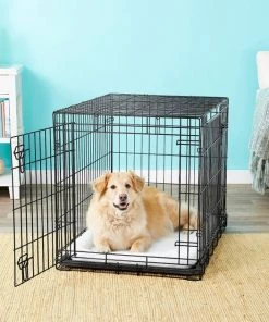 Frisco Heavy Duty Fold & Carry Double Door Collapsible Wire Dog Crate & Frisco Micro Terry Dog Crate Mat, Taupe -Frisco Sales 2024 255535 PT2. SY630 V1604073142