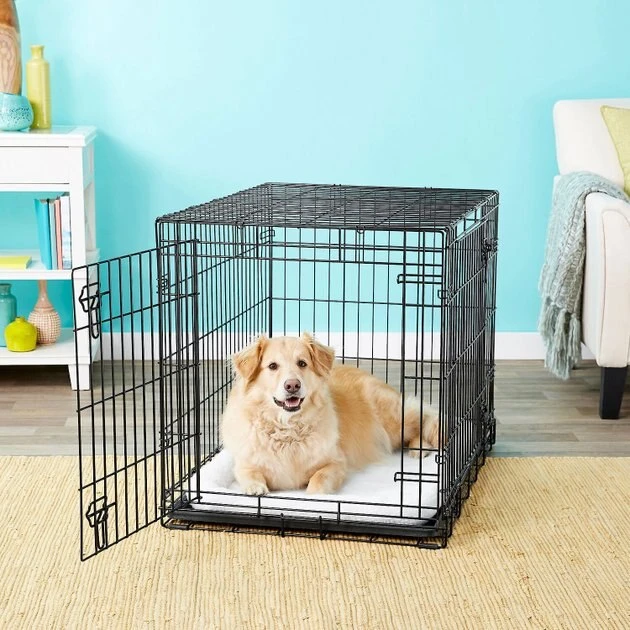 Frisco Heavy Duty Fold & Carry Double Door Collapsible Wire Dog Crate & Frisco Wire Dog Exercise Pen with Step-Through Door, Black 5 Frisco Heavy Duty Fold & Carry Double Door Collapsible Wire Dog Crate & Frisco Wire Dog Exercise Pen with Step-Through Door, Black - Image 3