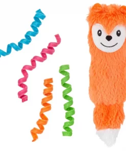 Frisco Swattin' Springs Cat Toy, 4-Pack & Frisco Plush Kicker Cat Toy, Orange Fox