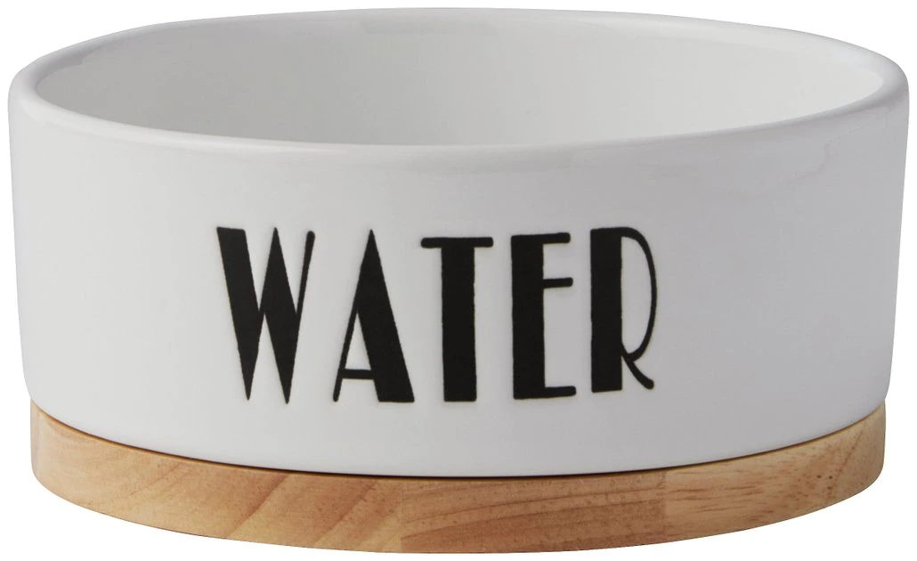 Frisco Ceramic Water Dog & Cat Bowl with Wood Base 3 Frisco Ceramic Water Dog & Cat Bowl with Wood Base