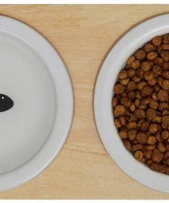 Frisco Double Elevated Cat Bowl with Wood Stand, 0.62 Cup -Frisco Sales 2024 256082 PT5. SY630 V1615313218