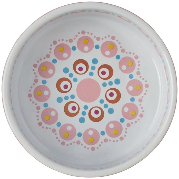 Frisco Kaleidoscope Pattern Non-skid Ceramic Cat Dish, Pink, 1.62 Cup 7 Frisco Kaleidoscope Pattern Non-skid Ceramic Cat Dish, Pink, 1.62 Cup - Image 5