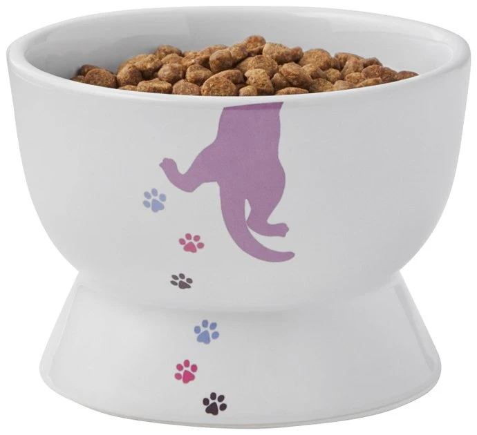 Frisco Cat Print Non-skid Elevated Ceramic Cat Bowl, Short, 1.0 Cup 8 Frisco Cat Print Non-skid Elevated Ceramic Cat Bowl, Short, 1.0 Cup - Image 6