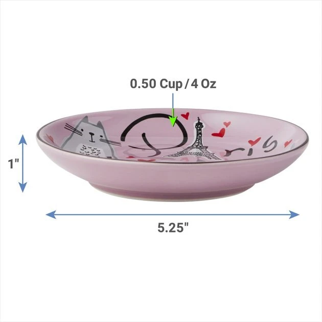 Frisco Paris Non-skid Ceramic Cat Dish, 0.62 Cup 6 Frisco Paris Non-skid Ceramic Cat Dish, 0.62 Cup - Image 4