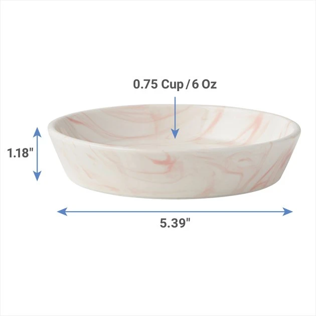 Frisco Marble Design Non-skid Ceramic Cat Dish, 0.75 Cup 5 Frisco Marble Design Non-skid Ceramic Cat Dish, 0.75 Cup - Image 3