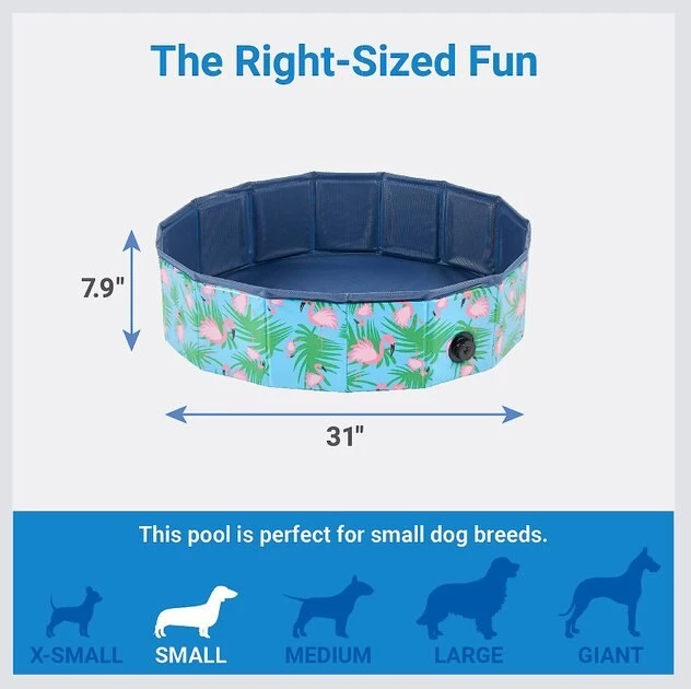 Frisco Outdoor Dog Swimming Pool, Flamingo Print 4 Frisco Outdoor Dog Swimming Pool, Flamingo Print - Image 2