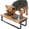 Frisco Wooden Bars Dog & Cat Double Bowl Diner -Frisco Sales 2024 257142 MAIN. SY630 V1615913804