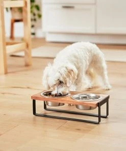 Frisco Wooden Bars Dog & Cat Double Bowl Diner -Frisco Sales 2024 257142 PT3. SY630 V1615987305