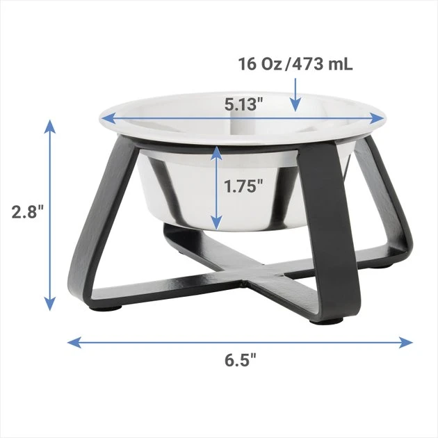 Frisco Black Iron Holder Non-Skid Stainless Steel Dog & Cat Bowl, 2-Cup Frisco Iron Stand Dog & Cat Single Bowl Diner -Frisco Sales 2024 257150 PT1. SY630 V1615334641
