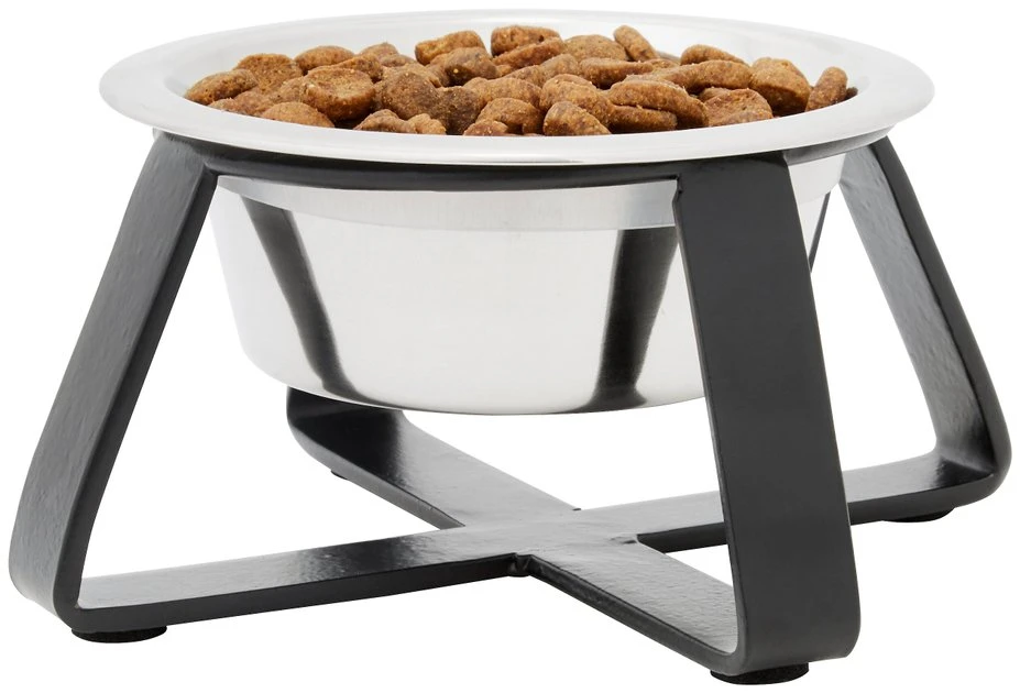 Frisco Black Iron Holder Non-Skid Stainless Steel Dog & Cat Bowl, 2-Cup Frisco Iron Stand Dog & Cat Single Bowl Diner -Frisco Sales 2024 257150 PT2. SY630 V1615313222