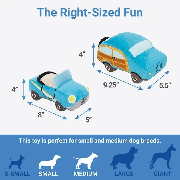 Frisco Road Trip Cruisers Plush Squeaky Dog Toy, 2 count 4 Frisco Road Trip Cruisers Plush Squeaky Dog Toy, 2 count - Image 2