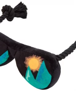 Frisco Road Trip Aviator Sunglasses Plush with Rope Squeaky Dog Toy