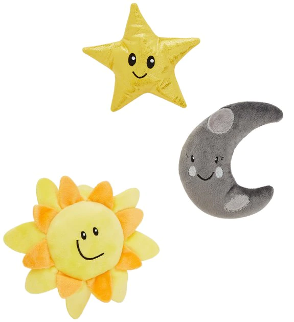 Frisco Road Trip Sun, Moon, & Star Plush Squeaky Dog Toy, 3 count 3 Frisco Road Trip Sun, Moon, & Star Plush Squeaky Dog Toy, 3 count