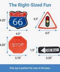 Frisco Road Trip Traffic Signs Plush Cat Toy with Catnip, 4 count -Frisco Sales 2024 262024 PT1. SY630 V1622563941