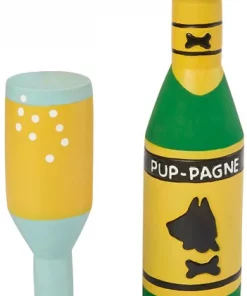 Frisco Champagne & Flute Latex Squeaky Dog Toy, 2 count