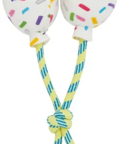 Frisco Birthday Balloon Bouquet Plush with Rope Squeaky Dog Toy