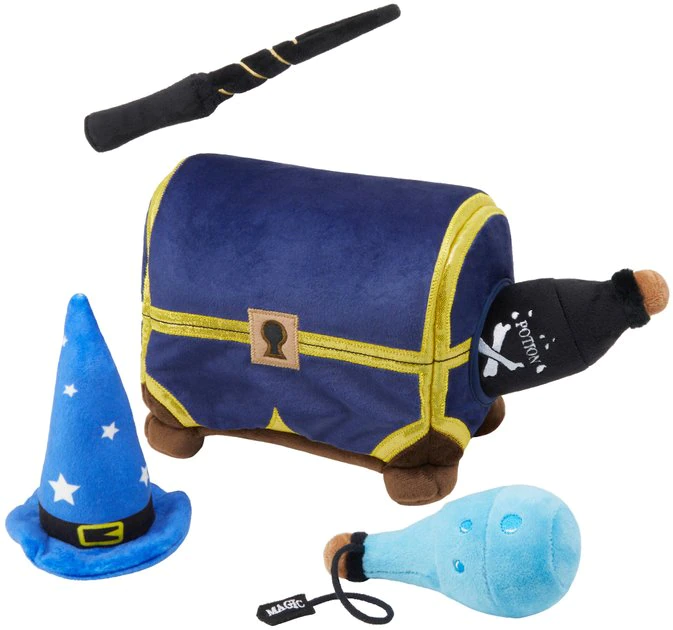 Frisco Magic Chest Hide & Seek Puzzle Plush Squeaky Dog Toy 3 Frisco Magic Chest Hide & Seek Puzzle Plush Squeaky Dog Toy