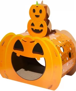 Frisco Halloween Jack-o-Lantern Cardboard Cat House