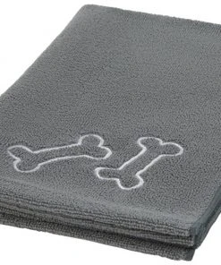Frisco Embroidered Pawprint Microfiber Dog Bath Towel