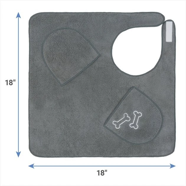 Frisco Embroidered Pawprint Microfiber Dog Bath Cape Towel 4 Frisco Embroidered Pawprint Microfiber Dog Bath Cape Towel - Image 2