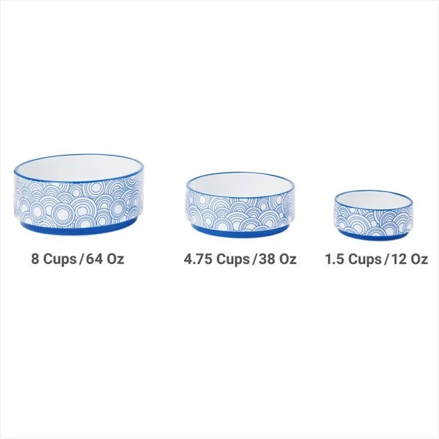 Frisco Blue Oriental Non-skid Ceramic Dog & Cat Bowl 8 Frisco Blue Oriental Non-skid Ceramic Dog & Cat Bowl - Image 6