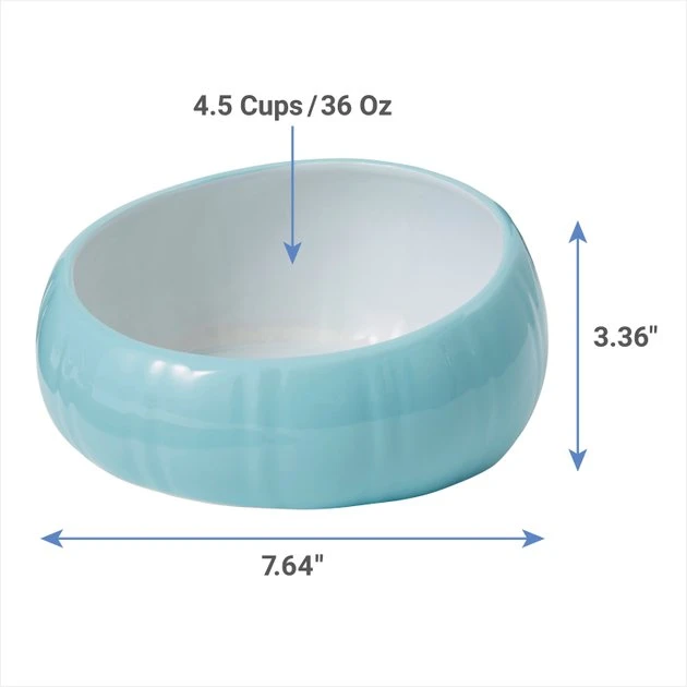 Frisco Slanted Ceramic Dog Bowl, Blue, 4.5 Cups 4 Frisco Slanted Ceramic Dog Bowl, Blue, 4.5 Cups - Image 2