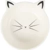 Frisco Cat Face Non-skid Ceramic Dog Bowl, White, 1.25 Cups