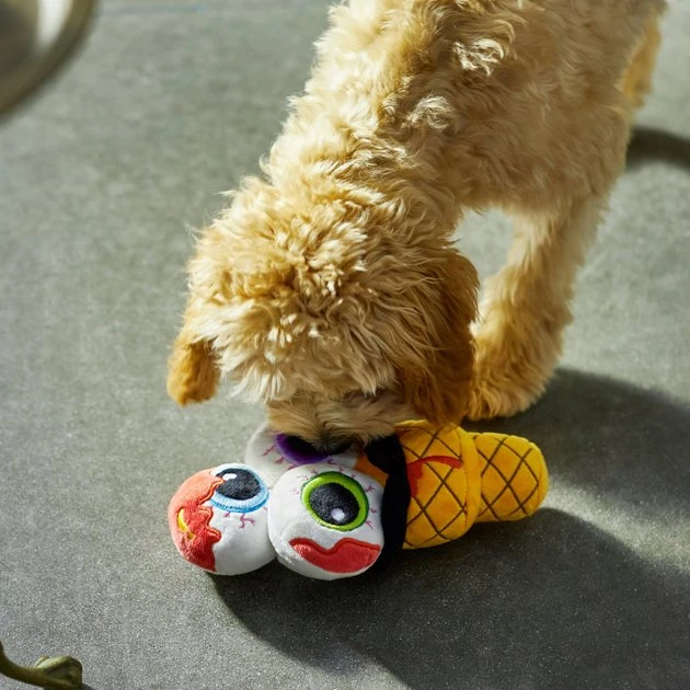 Frisco Halloween Eyeball Ice Cream Plush Squeaky Dog Toy 5 Frisco Halloween Eyeball Ice Cream Plush Squeaky Dog Toy - Image 3