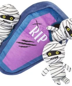 Frisco Halloween Mummy & Coffin Hide & Seek Puzzle Plush Squeaky Dog Toy